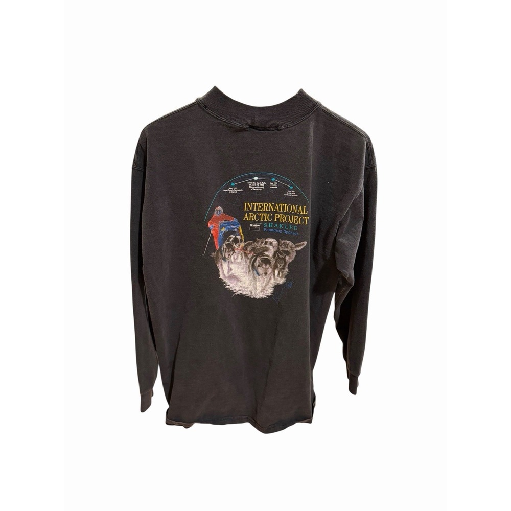 Vtg '95  Artic SHAKLEE Bobsled LS T-Shirt With Huskies Medium Front &Back Hit US